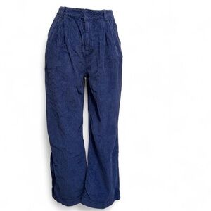 Heavy Manners Women's Blue Teddy Corduroy Wide Leg Pants - Size 28